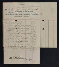 1897 antique HODGES BRUNTON cripple creek co BILLHEAD blacksmith wagon maker sho - £54.49 GBP