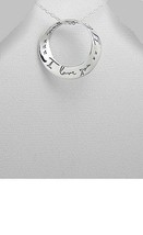 925 Sterling Silver I Love You More Round Mobius Pendant Necklace 18in Chain - £27.53 GBP