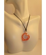 Red Heart Glass and Enamel Necklace Pendant - $8.99