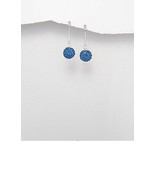 Sterling Silver Pink, Blue, Black or Dark Pink Ball Orb Butterfly Earring - $16.99