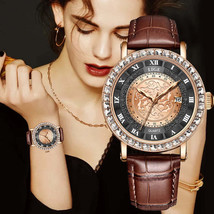 LIGE Luxury Womens Waterproof Leather Quartz Watch - $61.95+