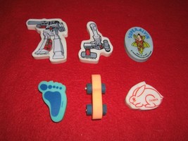 Vintage Lot of Six (6) Various Erasers (NWD) - £5.49 GBP