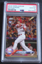 2018 Topps Chrome #70 Rhys Hoskins Phillies Baseball Card PSA 10 Gem Mint - £23.70 GBP