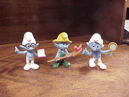 Lot of 3 Smurfs McDonalds Toy Figures, Brainy, Farmer, Vanity, 2011, 2013 - £4.74 GBP