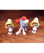 Lot of 3 Smurf McDonalds Toy Figures, Klefty with Dumbell, 2 Smurfettes,... - £4.68 GBP
