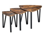 Industrial Nesting Coffee Table, Set Of 3 End Tables For Living Room, St... - $94.99