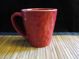 2007 Starbucks Coffee Tea Hammered Dimpled Design Red Cup Mug 11 oz. - £11.21 GBP