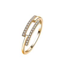 NEW Designer 925 Sterling Silver Adjustable Ring with Luxury Diamonds - Gold-Pla - £22.18 GBP
