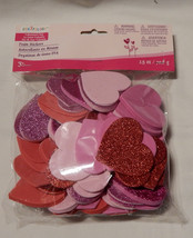 Creatology Valentine&#39;s Day Foam Stickers 2&quot; Hearts Glitter &amp; Non Glitter 32N - £3.92 GBP