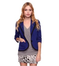 Forever21 Royal Blue Heart Patch Blazer Formal Jacket Coat Party Evening Suit - £63.06 GBP