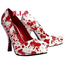 FUNTASMA White Blood Splatter Horror Hot Topic Punk Goth Pumps High Heels Shoes - £148.72 GBP