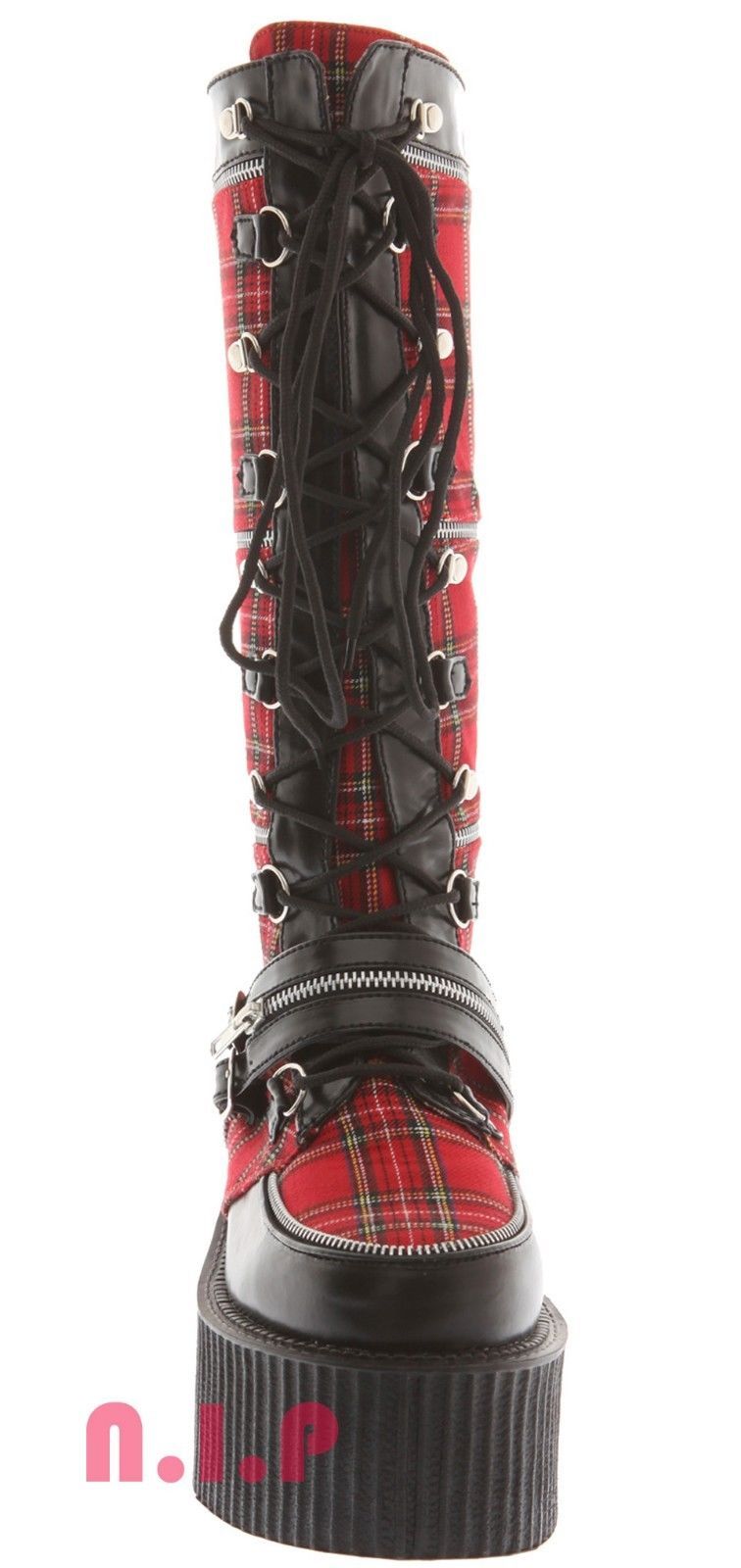 Demonia plaid hotsell boots
