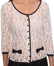 Forever21 Formal Evening Floral Party Laces Club Wear Elegant Bows Cardigan Top - £71.55 GBP
