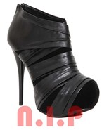 Goth Black PU Wrap Bondage Platform High Heels Shoes Ankle Pumps Punk Bo... - £148.72 GBP