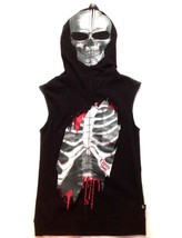 Gothic Cyber Punk Visual Kei Emo Jrock Sleeveless Skeleton hoodie Mask H... - £130.43 GBP