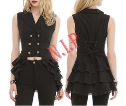 HELL BUNNY Spin Doctor Beatrice Waistcoat Steampunk Emo Visual Kei Punk Gothic - £142.34 GBP