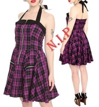 HELL BUNNY Plaid Halter Dress Hot Topic Visual Kei Punk Goth Pin Up Rock... - $189.00