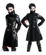 Heavy Metal Leather Visual Kei Goth Locks Long Punk Steampunk Jacket Woo... - £279.35 GBP
