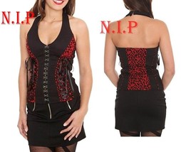 Hot Topic Visual Kei Punk Goth Steampunk Cyber Lolita Leopard Lace Up Corset Top - £103.10 GBP