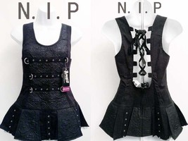 NEW Cyber Goth Emo Punk Visual Kei Hot Topic Micro Laced Up Open Back Mini Dress - $142.00