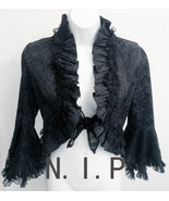 NEW Victorian Gothic 3/4 Speaker Laces Sleeve Ruffle Neck Jacket Visual Kei Punk - $154.00