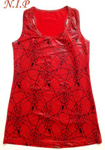Red Spider Web Goth Punk Visual Kei Cyber Club wear Hot Topic Halloween ... - £72.57 GBP