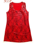 Red Spider Web Goth Punk Visual Kei Cyber Club wear Hot Topic Halloween ... - £71.60 GBP