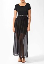 Forever21 Sheer Fit and Flare Maxi Chiffon Party Cocktail Club Street Wear Dress - £80.98 GBP