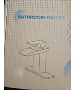 Waterfall Bathroom Sink Faucet Vanity Single 6.61-Inch Short Brushed Nickel - €37,24 EUR
