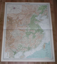 1922 Antique Map Of Eastern China Shanghai Hong Kong Taiwan / Beijing Inset Map - £25.41 GBP