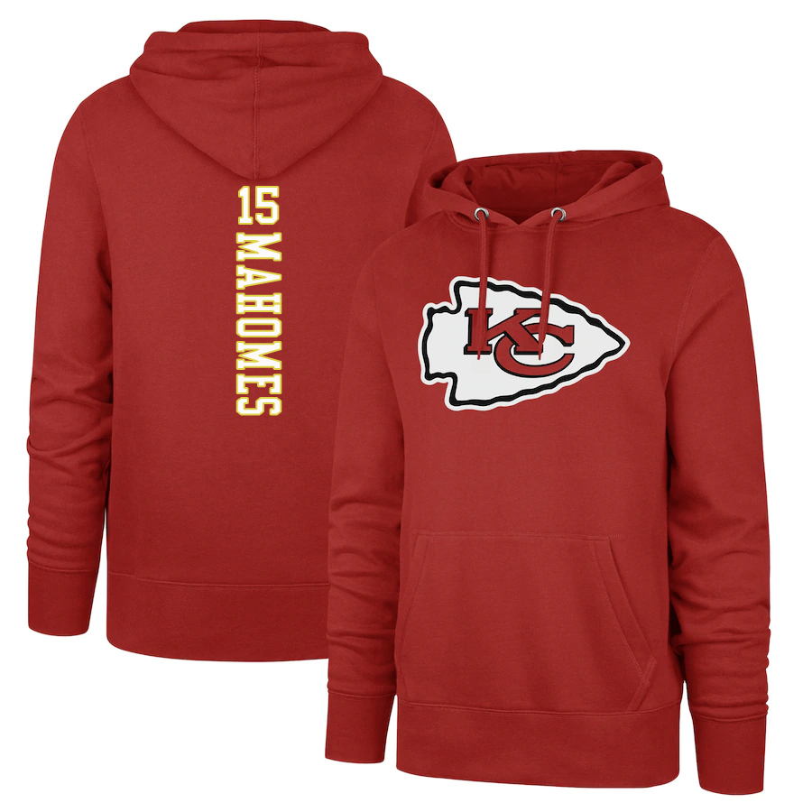 NFL Kansas City Chiefs 3 Color Print Hoodie S-3X Mahomes or Custom Name/Number - £28.85 GBP - £31.26 GBP