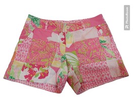 Lilly Pulitzer Pink Patchwork Cotton Shorts Women&#39;s Size 6 Summer Style 2009 GUC - £16.66 GBP