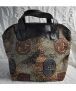 1950&#39;s Tapestry Bowling Style Tote Bag Airline Textile Mfg. MG Benz Opel... - £21.99 GBP