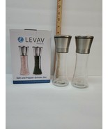 LEVAV Salt and Pepper Grinder Mill Set of 2-Brushed Stainless Steel Top ... - £11.34 GBP