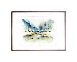 Original Landscape Abstraction Watercolor pattern Home Decor Modern Wall... - $190.00