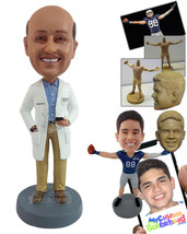 Personalized Bobblehead Nicely dressed doctor checking his dayly appointments on - £72.72 GBP