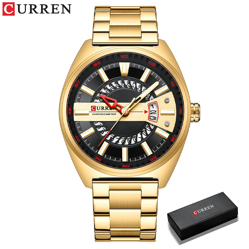 CURREN Men Watch Stainless Steel    for Male Creative Design  Clock with  - £53.74 GBP