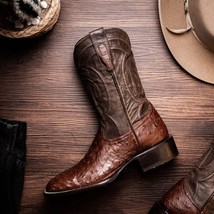 ALABAMA Genuine Ostrich Skin Cowboy Boot from the Western Collection Tabac image 5