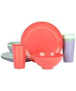 Gibson Home Zelly 12 Piece Round Melamine Dinnerware Set in Assorted Colors - $66.52 CAD