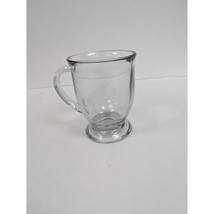 AH Pedestal Footed Clear MUG Coffee Cup 5&quot; Tall Anchor Hocking - £10.33 GBP