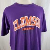 Vintage Clemson Baseball T-Shirt XL Crew Purple Double Sided Russell Athletic - £14.19 GBP