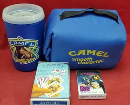 Vintage Camel Collectible Lot of 4 Cards, Game, Plastic Cup, Insulated Bag - $19.87