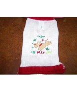 Size XS X Small 9-11&quot; Dog Sweater Holiday Red White for Pet The Holly Da... - £9.56 GBP