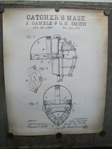 Modern Quality Reproduction Of Original Catcher&#39;s Mask Patent Print 20&quot; x 16&quot; - £19.71 GBP
