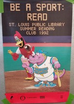 St. Louis Cardinals Fredbird Library Summer Reading Club 1992 Be a Sport Poster - £14.91 GBP