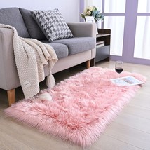 Luxury Faux Sheepskin Fur Area Rug Soft Fluffy Rugs - £32.47 GBP