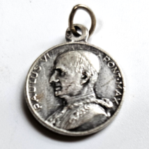 Vintage Silver Roma Italy Paulus VI Pont Max Pendant /Charm 1/2" Diameter - $24.50