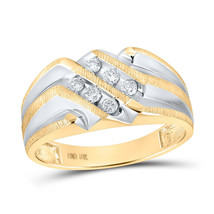 Authenticity Guarantee 
10kt Yellow Gold Mens Round Diamond Band Ring 1/4 Cttw - £445.33 GBP