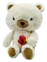 Hallmark White Bear Plush Bella Rose Blushing Teddy 14 inch Love Valentines Day - £17.92 GBP