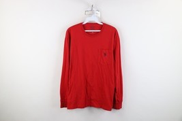 Vintage Y2K Ralph Lauren Mens Small Faded Long Sleeve Pocket T-Shirt Red... - $29.65